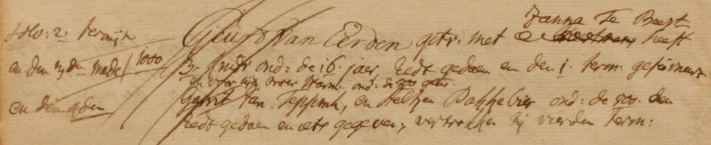Barlo 63, Van Eerden, Liberale Gifte 1748