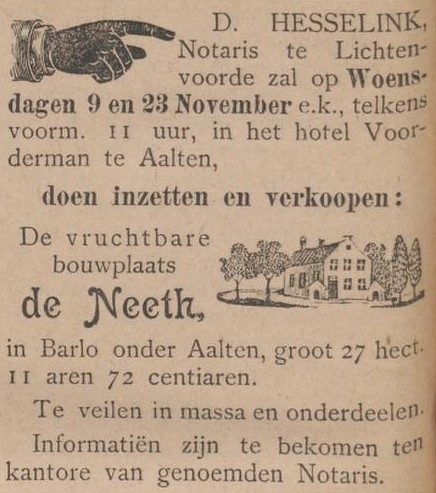 De Neeth, Barlo - Aaltensche Courant, 29-10-1898