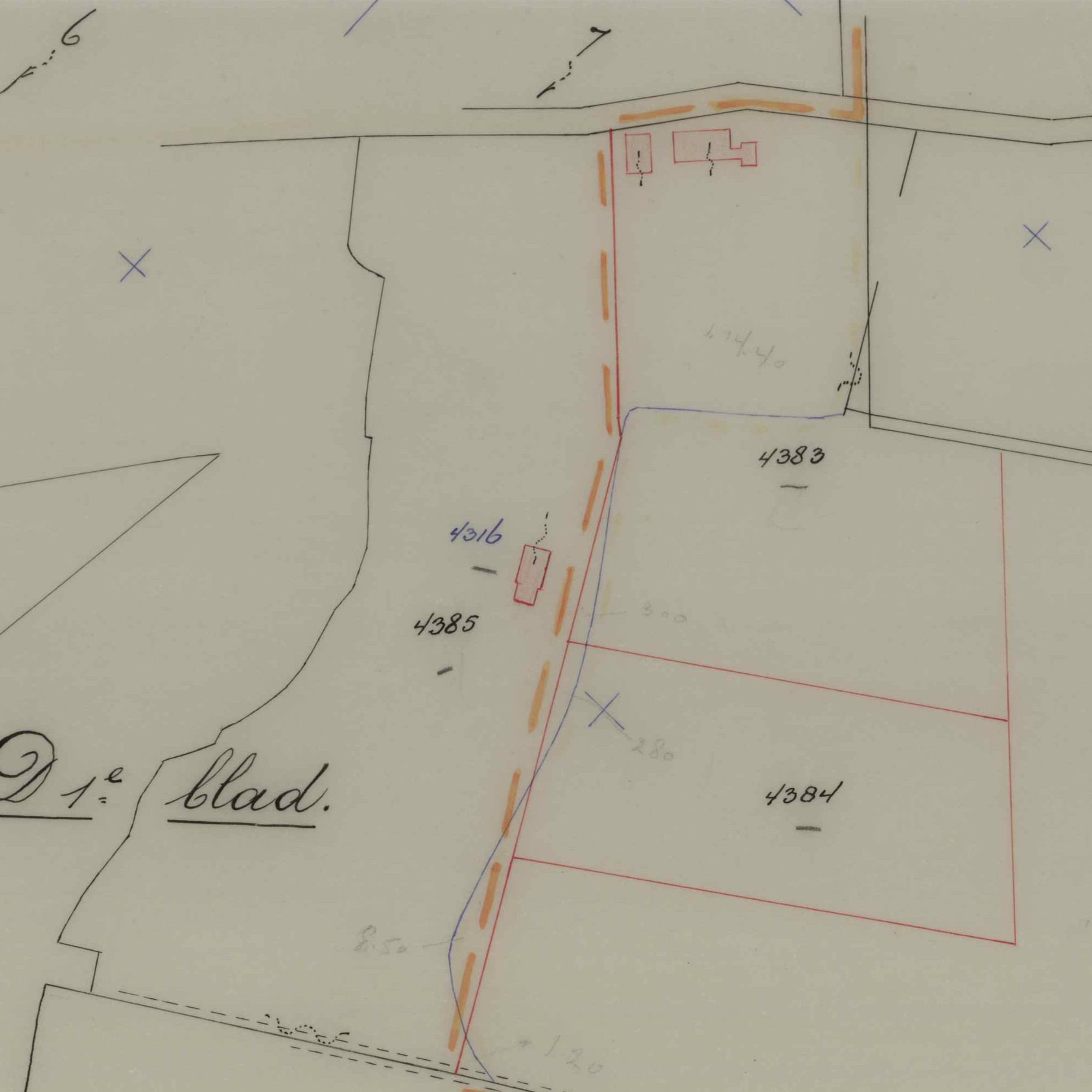 Bosheuvel-Santhof, Haart - Fragment kadastrale kaart, 1965