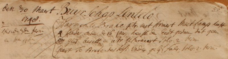 Brake, Lintelo - Liberale Gifte 1748