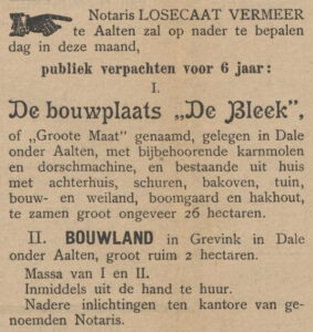 De Bleek / Grote Maat, Dale - Weekblad voor Aalten, Breedevoort, enz. 03-07-1897