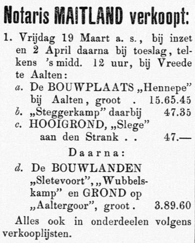 De Hennepe, Dale - Graafschapbode, 17-03-1886