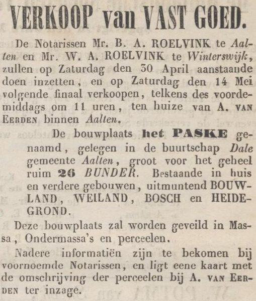 't Paske, Dale - Zutphensche Courant, 23-04-1859