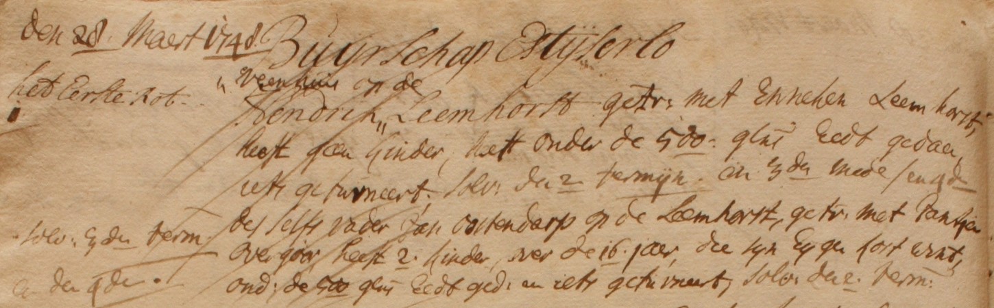 IJzerlo 4, Leemhorst, Liberale Gifte 1748