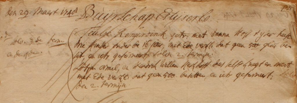 IJzerlo 28, Rengelink, Liberale Gifte 1748