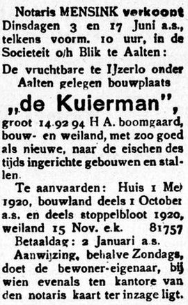 Kuierman, IJzerlo - Graafschapbode, 23-05-1919