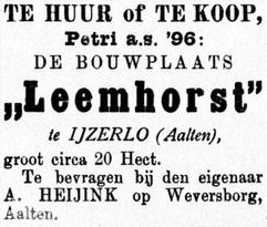 Leemhorst, IJzerlo - Graafschapbode, 25-05-1895