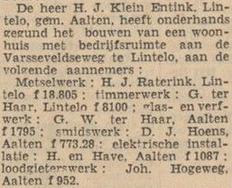 Klein Entink, Lintelo - Dagblad Tubantia, 09-10-1959