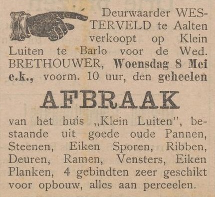 Klein Luiten, Barlo - Aaltensche Courant, 27-04-1901