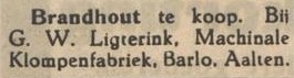 Klompenfabriek Ligterink, Barlo - Aaltensche Courant, 06-01-1939