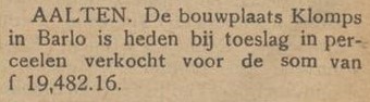 Klomps, Barlo - Aaltensche Courant, 22-12-1906
