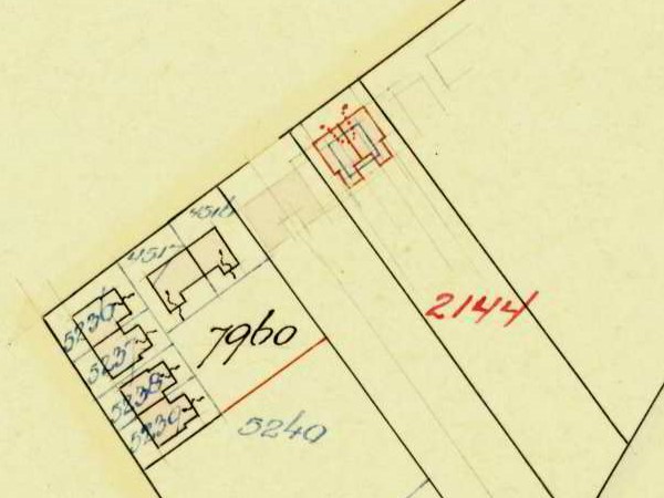 Koopmanstraat 10, Aalten - Fragment kadastrale kaart, 1956