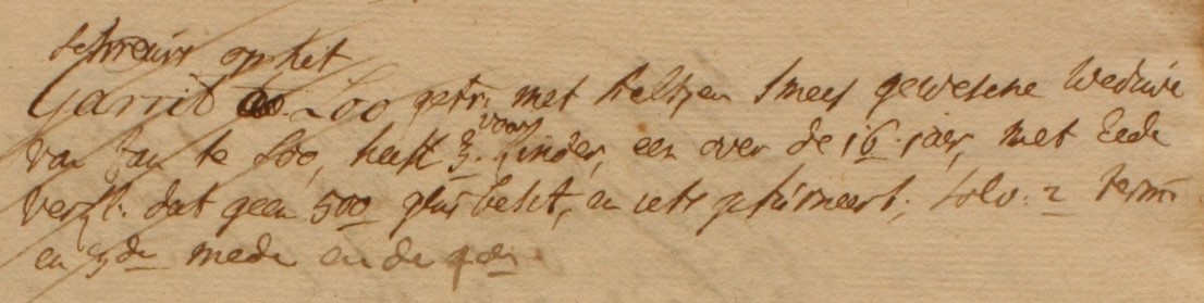 't Loo, Lintelo, Liberale Gifte 1748