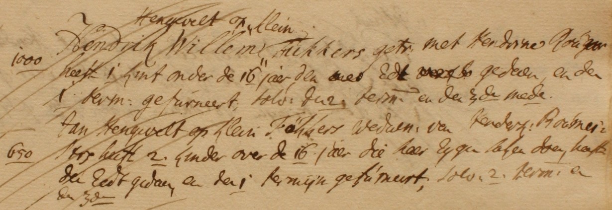 Klein Fukkers, Lintelo - Liberale Gifte 1748