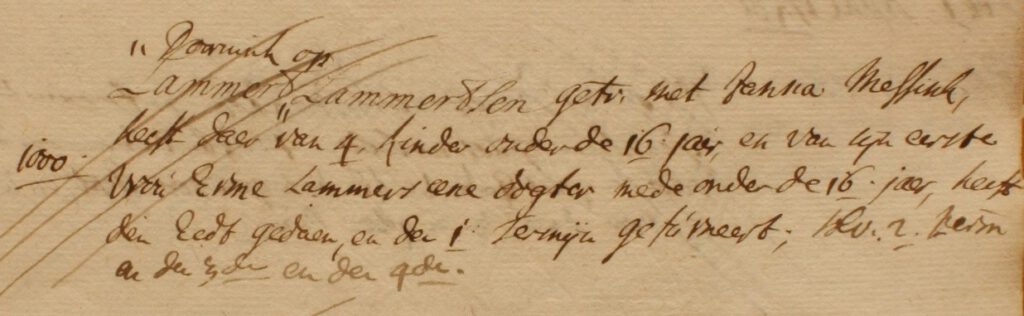 Lammers, Lintelo, Liberale Gifte 1748
