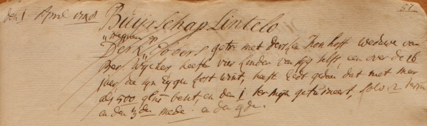 Lintelo 129, Ebbers, Liberale Gifte 1748