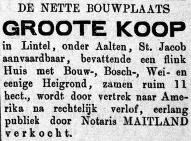 Grote Koop, Lintelo - Graafschapbode, 23-04-1881