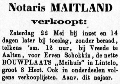 Meihuis, Lintelo - Graafschapbode, 15-05-1886