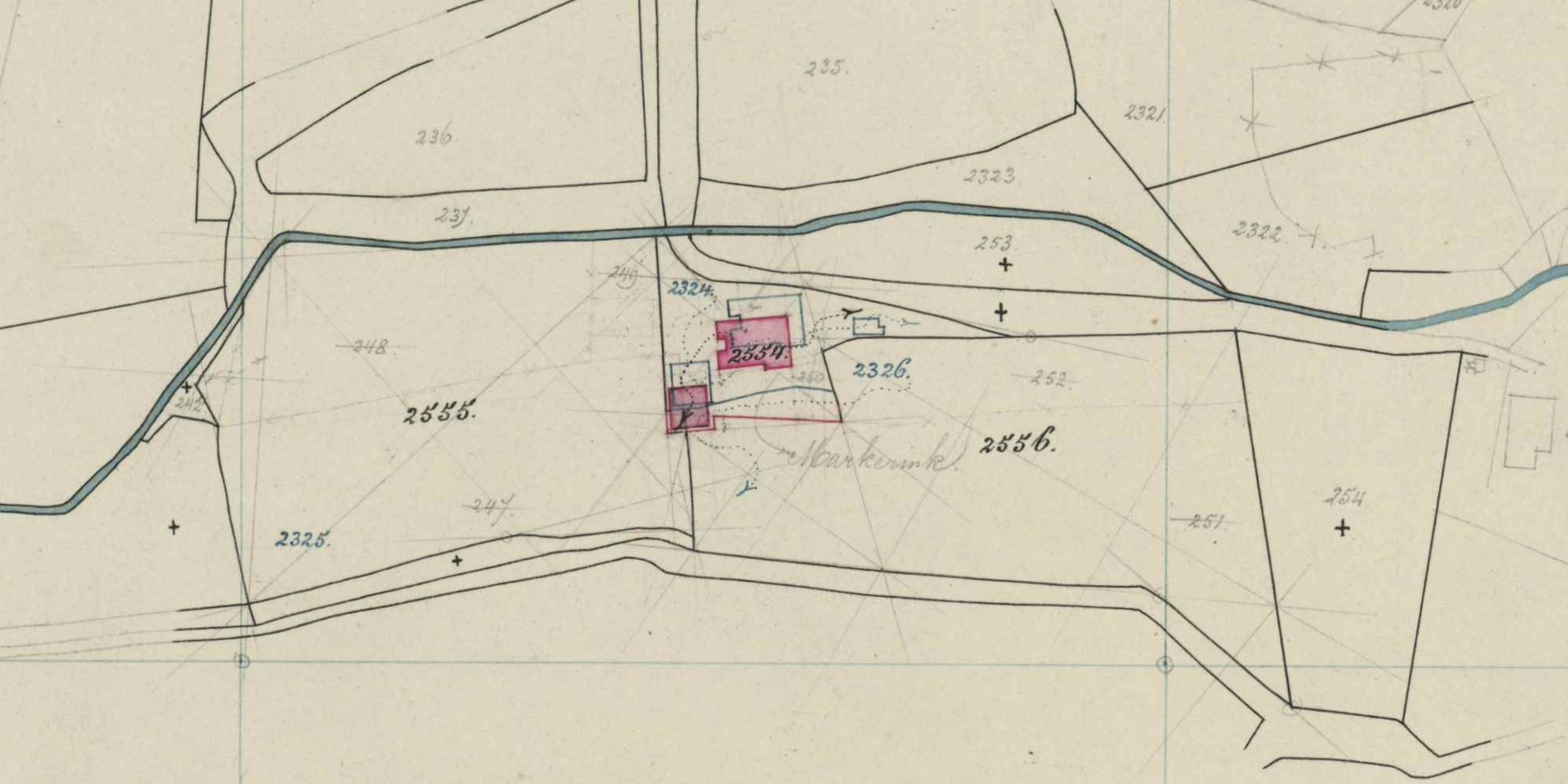 Markerinkdijk 32, Barlo (Markerink) - Fragment kadastrale kaart, 1884