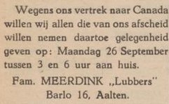 Meerdink, Lubbers, Barlo, Canada - Aaltensche Courant, 23-09-1949