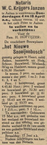 Nieuwe Snoeijenbosch, Haart - Aaltensche Courant, 29-03-1940