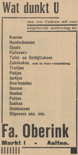 Oberink - Aaltensche Courant, 01-12-1939