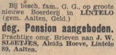 Pension Aleidahoeve, Lintelo - De Standaard, 09-08-1935