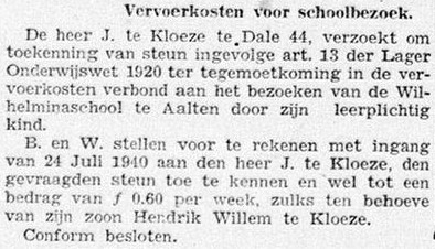 Reiskostenvergoeding - Graafschapbode, 06-09-1940