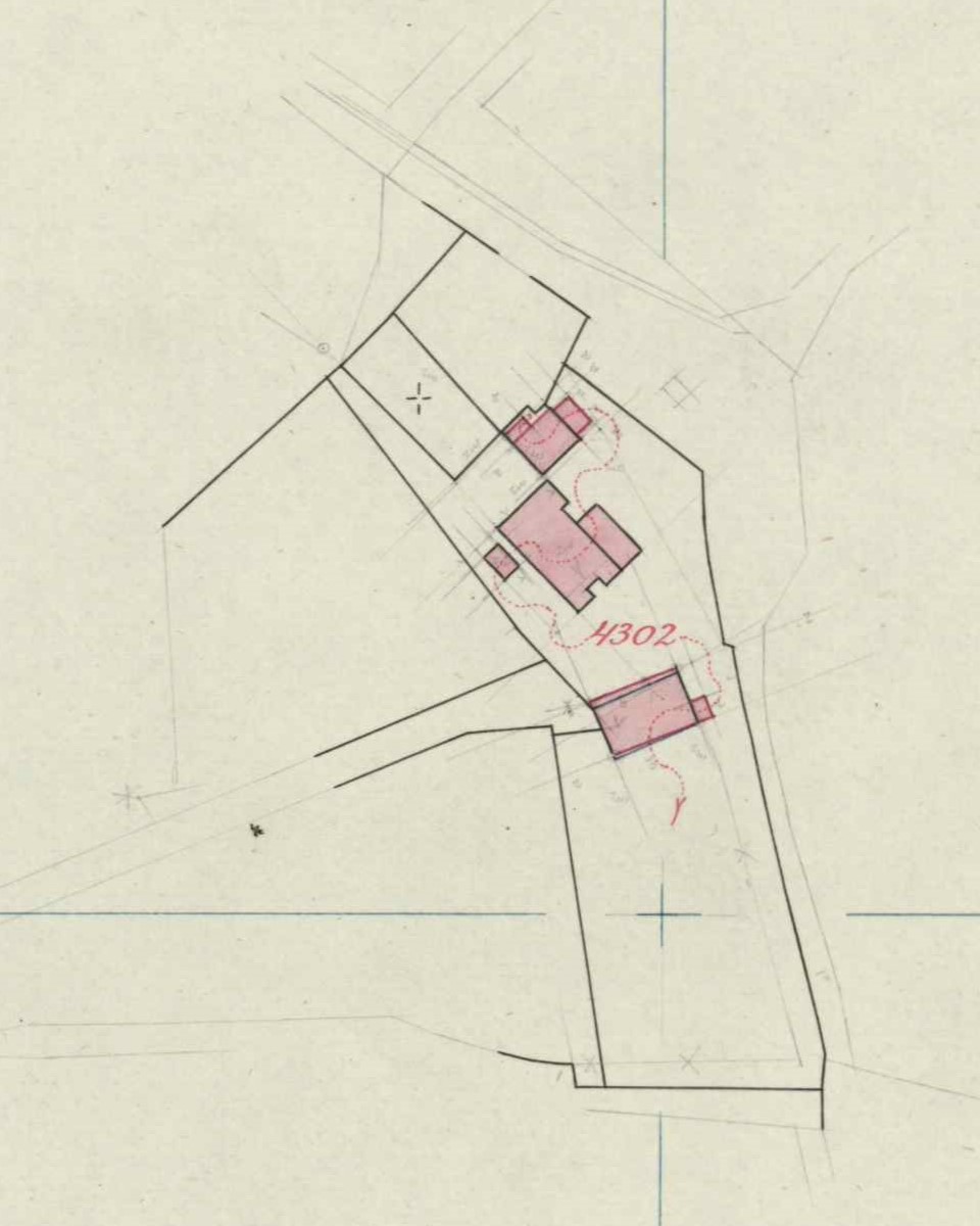 Romienendiek 7, Dale (Vervelde) - Fragment kadastrale kaart, 1918