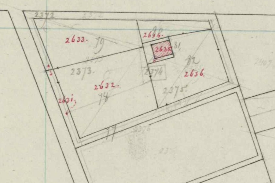 Schülenkampweg 19, Dale - Fragment kadastrale kaart, 1866