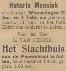 Slachthuis Peperstraat - Aaltensche Courant, 16-01-1925