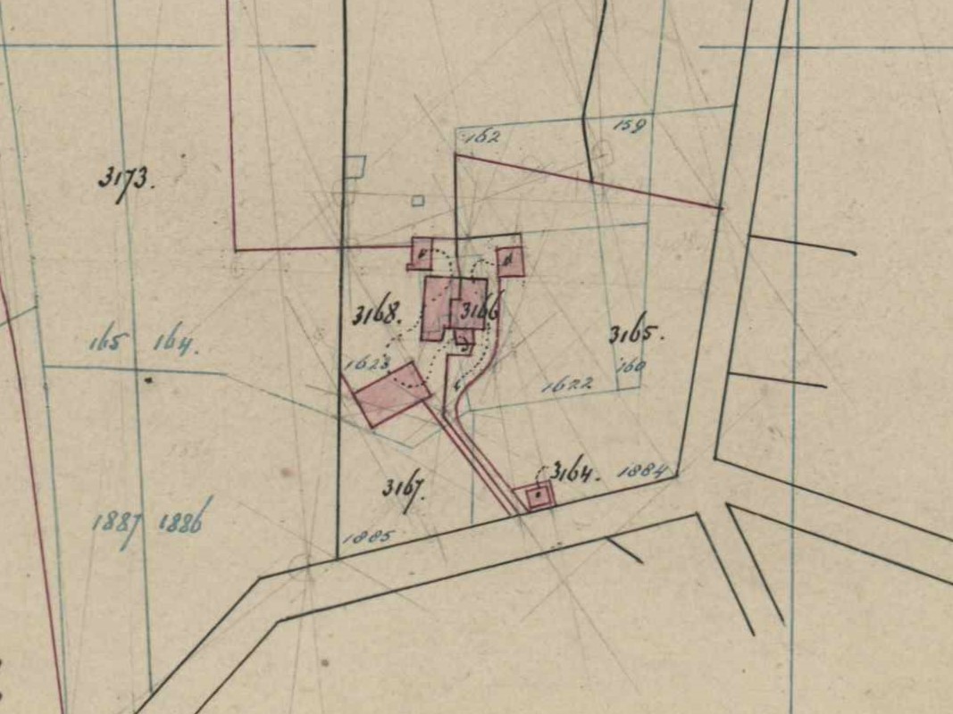 Slatdijk 5, Dale - Fragment kadastrale kaart, 1881