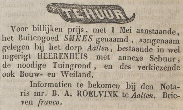 Smees te huur - Zutphensche Courant, 02-02-1861