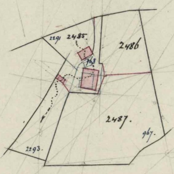 Stokkertweg, IJzerlo - Fragment kadastrale kaart, 1892