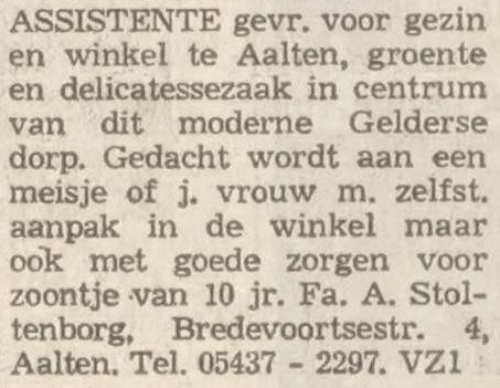 Stoltenborg, Bredevoortsestr. 4, Aalten - Algemeen Dagblad, 16-09-1972