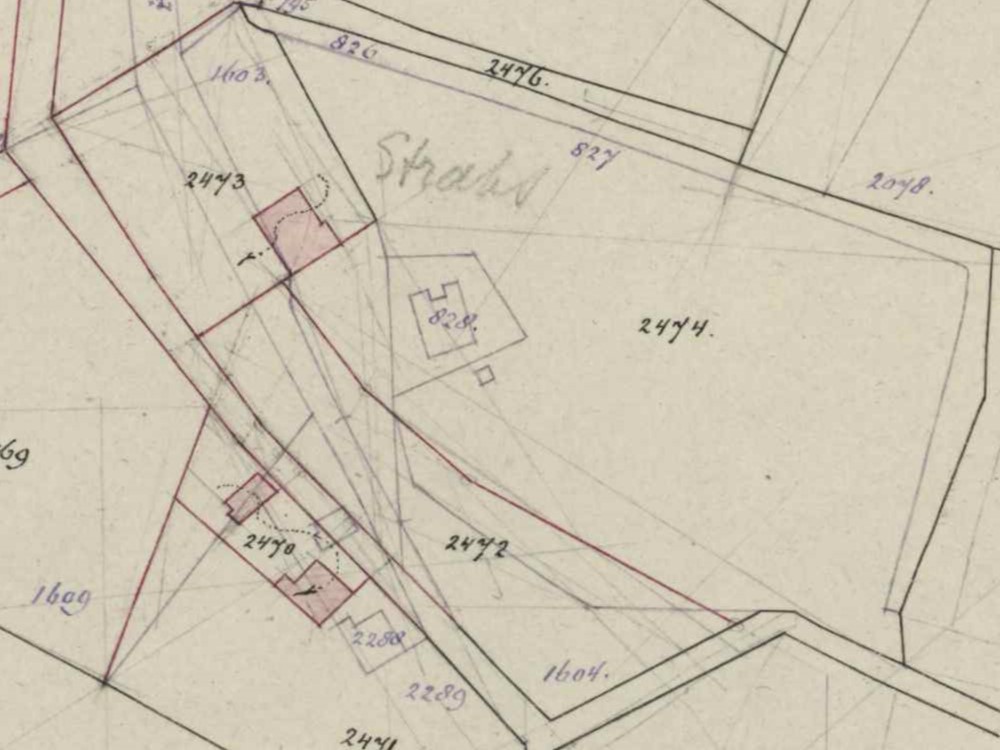 Straksweg 4, Barlo (Straks) - Fragment kadastrale kaart, 1883