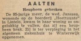 Tuunterweg 5, Lintelo (Heettuunte) - Zutphens dagblad, 24-12-1956