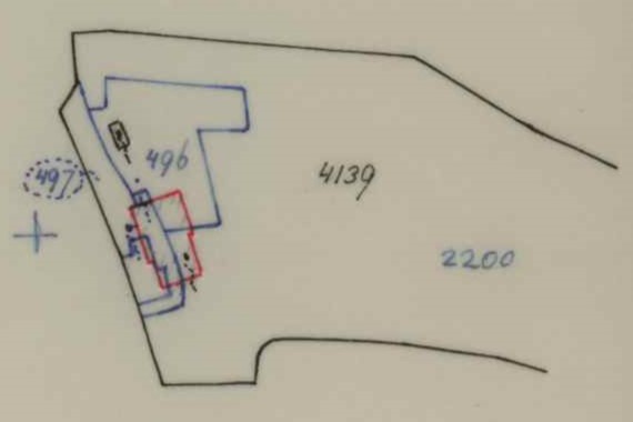 Weerkampsweg 4(a), Lintelo - Fragment kadastrale kaart, 1976