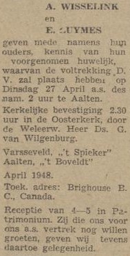 Wisselink-Luymes - De Graafschapper, 22-04-1948