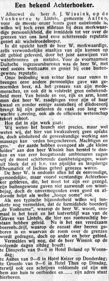 Wissink, Vosheurne - Graafschapbode, 02-03-1931