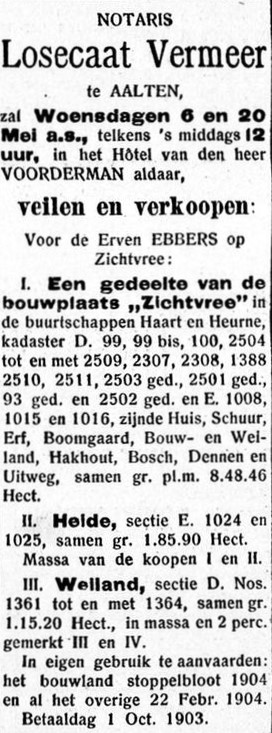 Zichtvree, Haart (Ebbers) - Graafschapbode, 25-04-1903