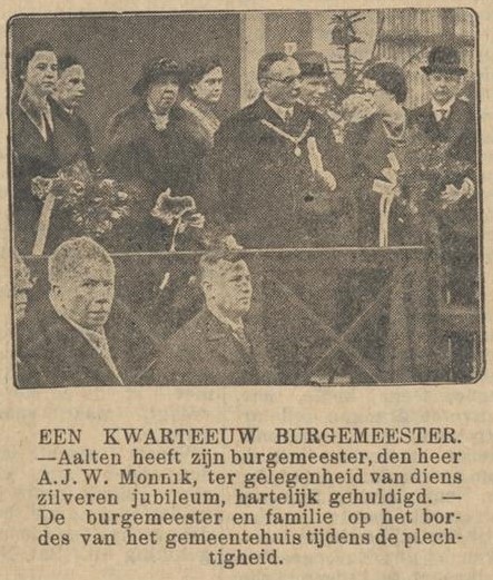 25-jarig jubileum burgemeester Monnik - Sumatra Post, 08-06-1935