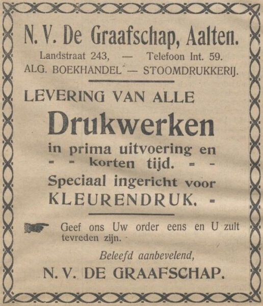 Boekhandel De Graafschap - De Graafschapper, 02-09-1919