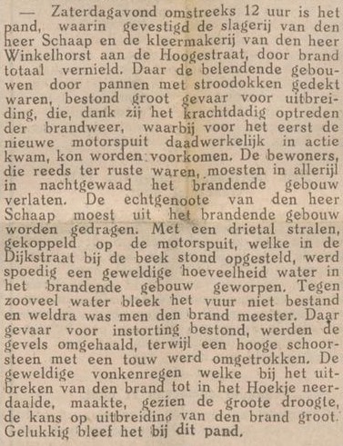 Brand Hogestraat 11 - Aaltensche Courant, 07-07-1931