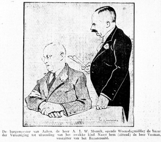Burgemeester Monnik opent Bazar - Graafschapbode, 13-04-1934