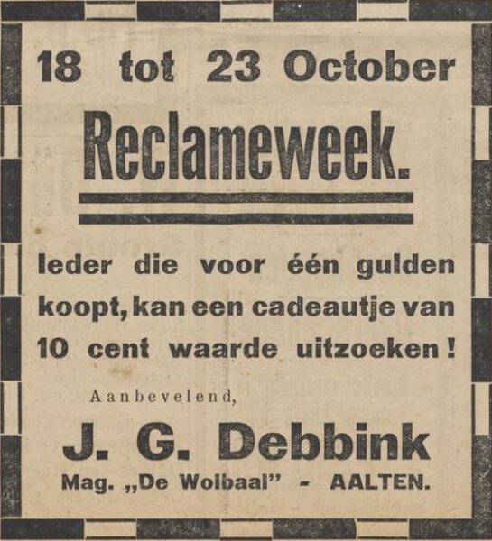 Debbink, Lichtenvoordsestraat 2 - De Graafschapper, 15-10-1926
