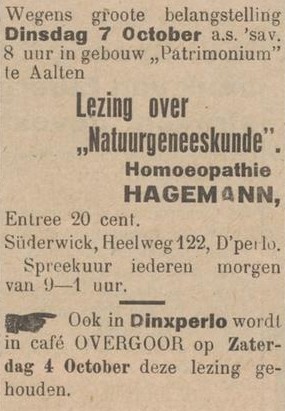 Hagemann, Patrimonium, Aalten - De Graafschapper, 03-10-1930
