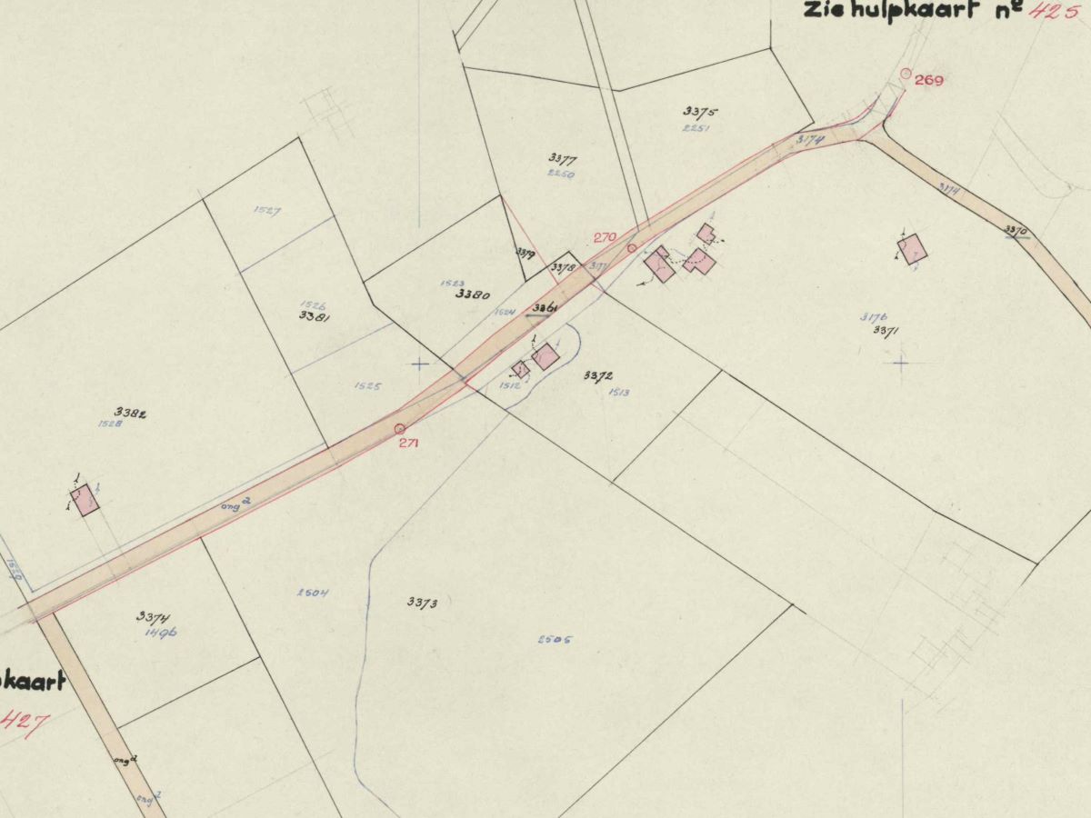 Hagtweg, IJzerlo - Fragment kadastrale kaart, 1945