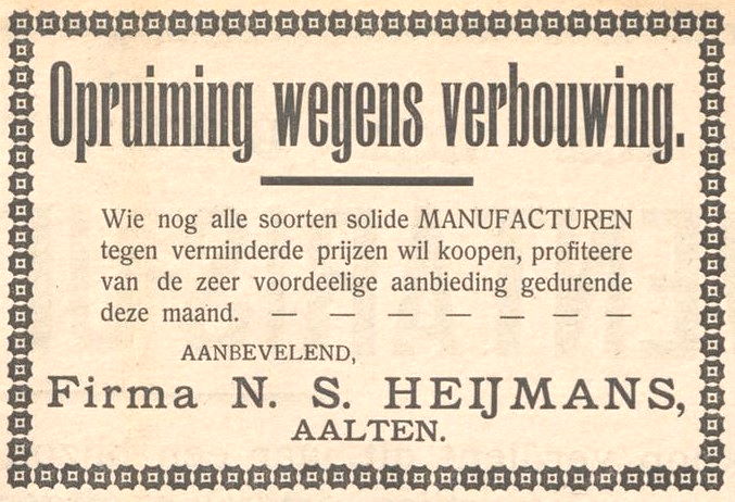 Fa. N.S. Heijmans, Aalten - Aaltensche Courant, 14-01-1911