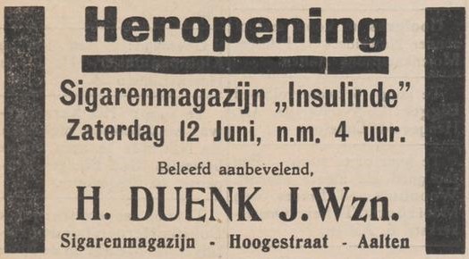 Hogestraat 33, Aalten (Insulinde) - Aaltensche Courant, 11-06-1937